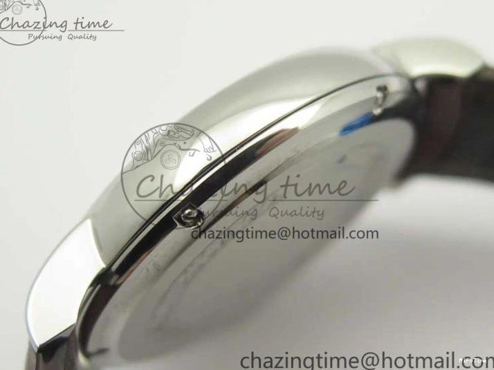 MIROTIME 0122 Portofino Automatic SS TWF 1:1 Best Edition Silver Dial Gold Markers on Brown Leather Strap A Bright 7203